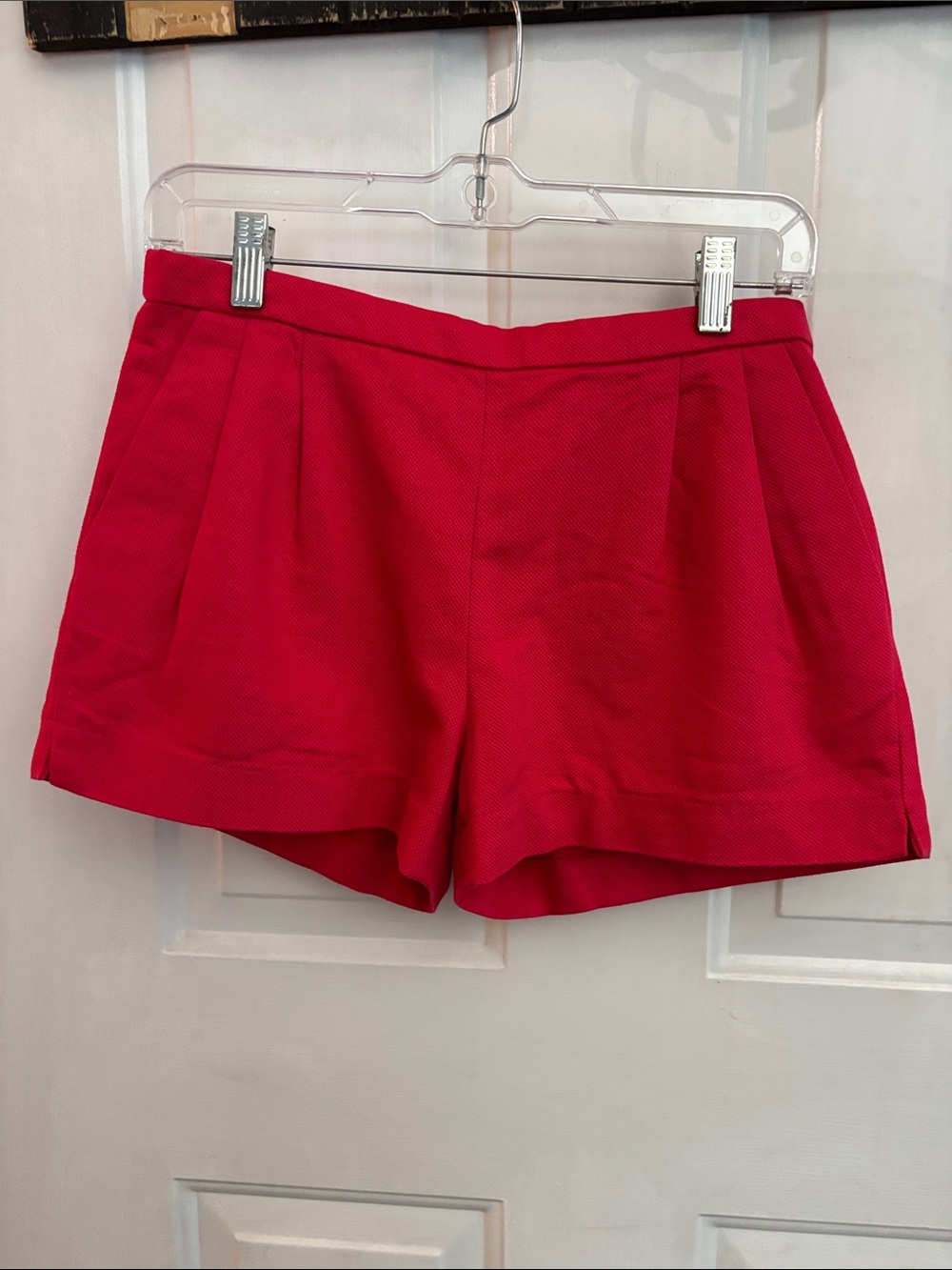 J. Crew Bright Red High-Waist Tailored Shorts